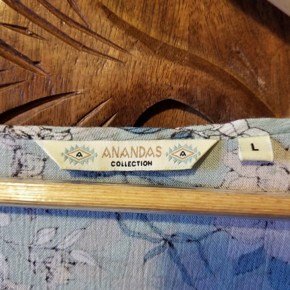 Beautiful sapphire blue boho print tunic L - Picture 5 of 5